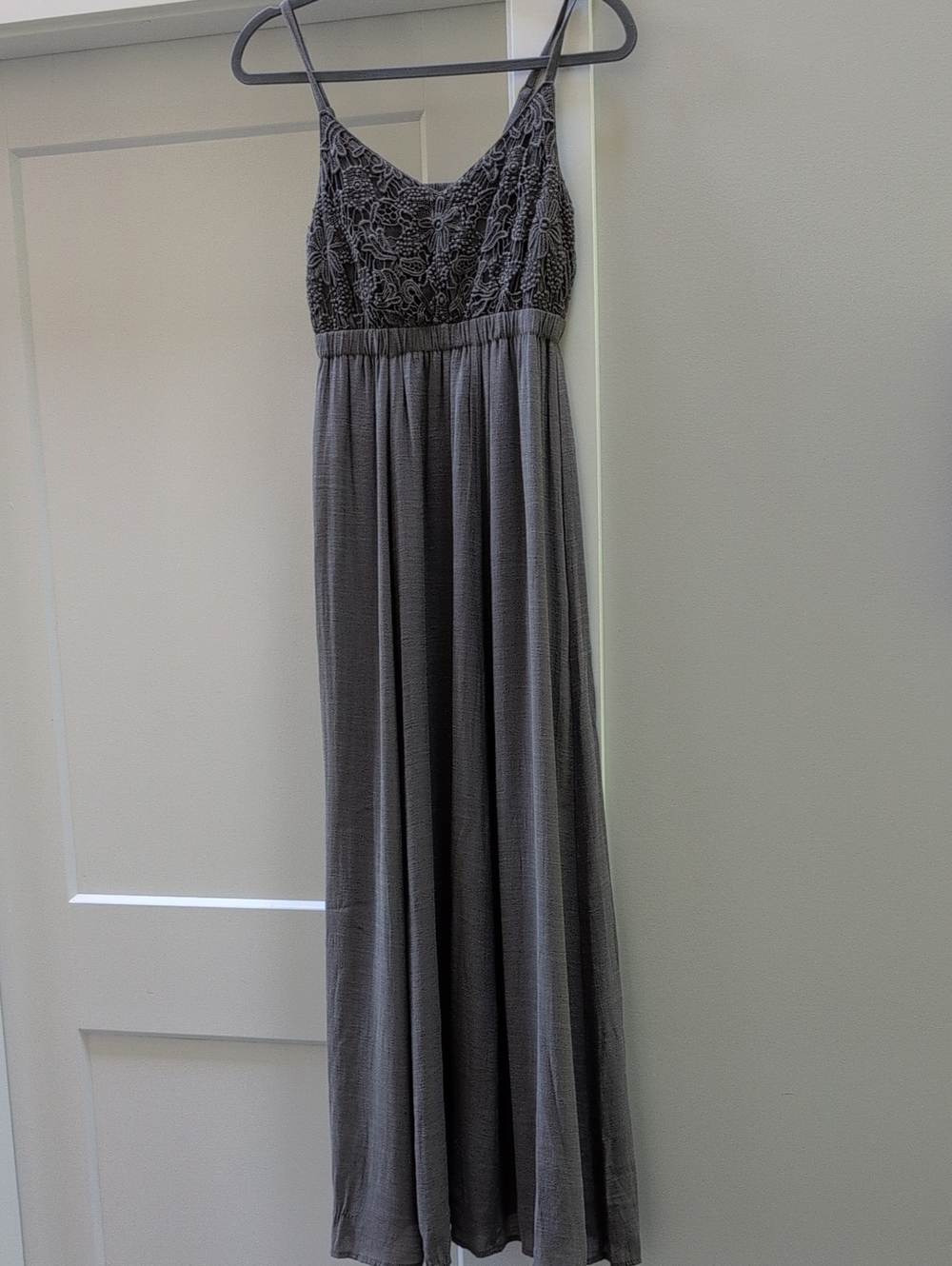 Kismet Gray Lace Bodice Maxi Dress XS